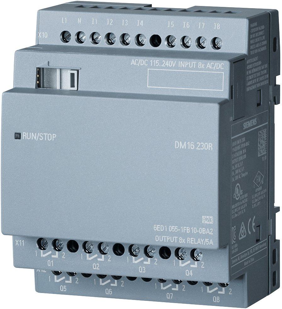 LOGO! DM16 230R Erweiterungsmodul SV/E/A 230V/230V/Relais 4TE 8DE/8DA