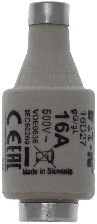 Sicherungseinsatz Niederspannung 16 A AC 500 V D2 gL/gG IEC träge