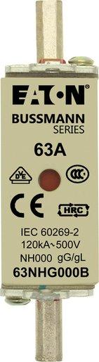 Sicherungseinsatz Niederspannung 63 A AC 500 V NH000 gL/gG IEC