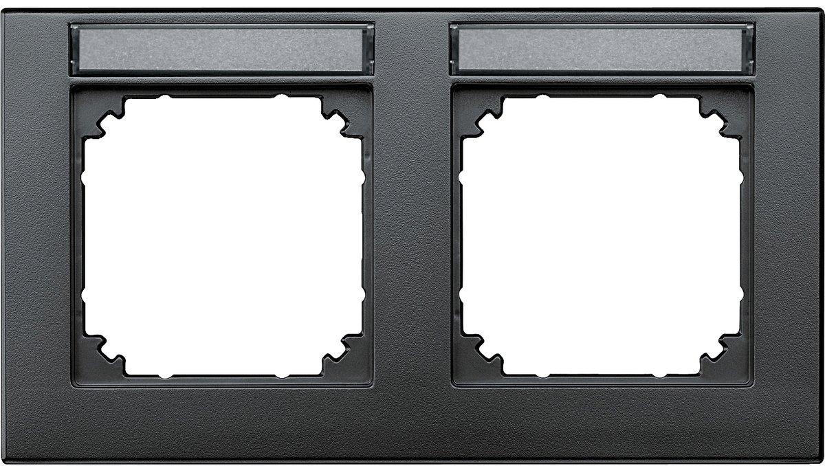 Abdeckrahmen 2-fach beschriftbar waagerechte Montage anthrazit