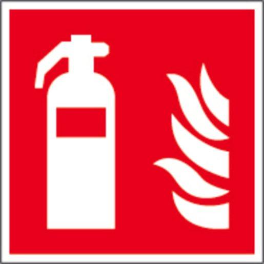 Brandschutzschild Feuerlöscher ASR/ISO Kunststoff 300x300mm