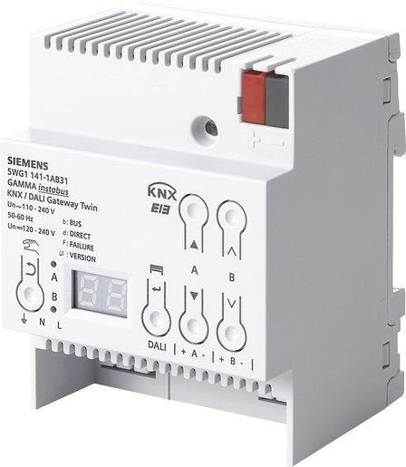 KNX DALI Gateway twin 2-Kanal für 2x 64 elektronische Vorschaltgräte (EVGs) REG