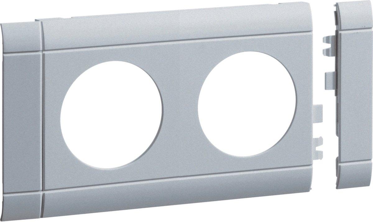 Blende 2-fach Steckdose Oberteil 80 mm lackiert Alu