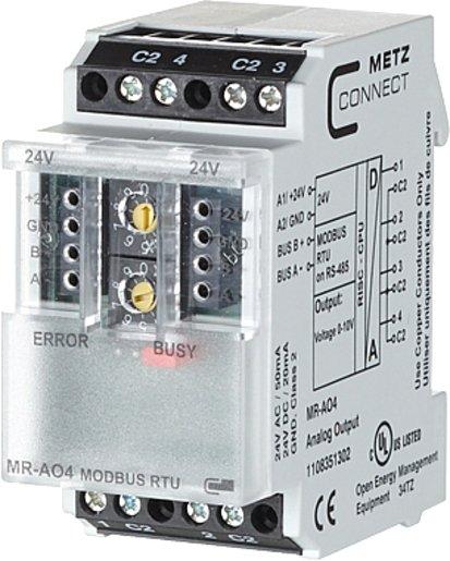 Modbus Modul RTU mit 4 analogen Spannungsausgängen MR-AO4