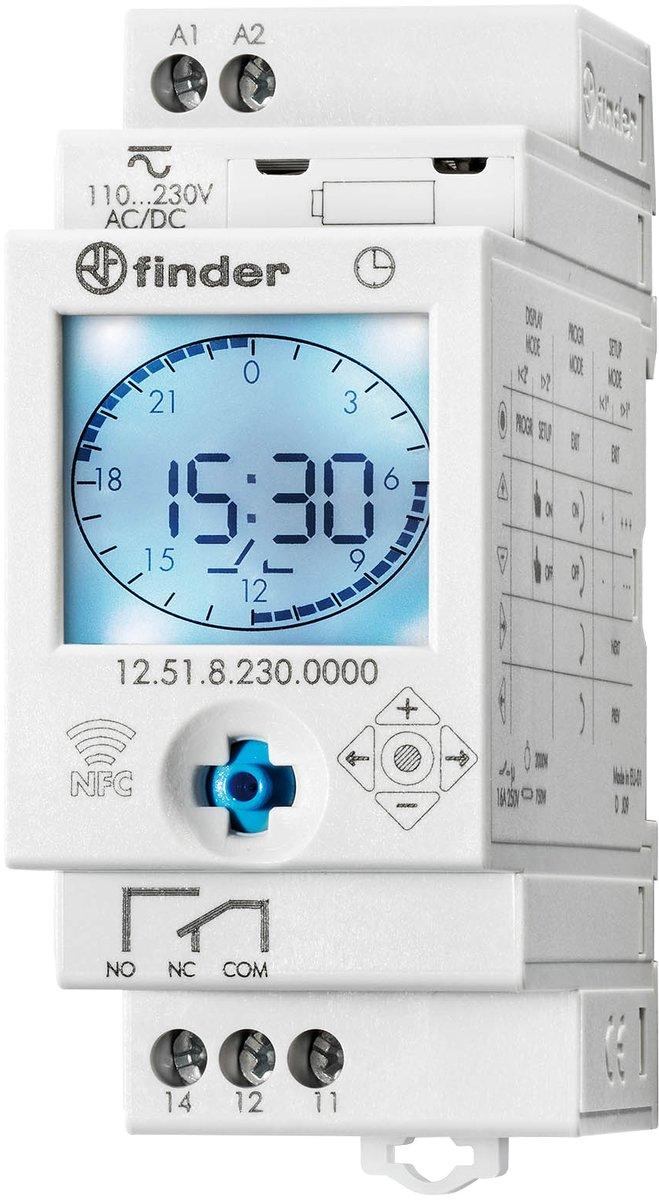 Schaltuhr Reiheneinbau 1W - Wochenprogramm Joystick / NFC progr. Android / iOS