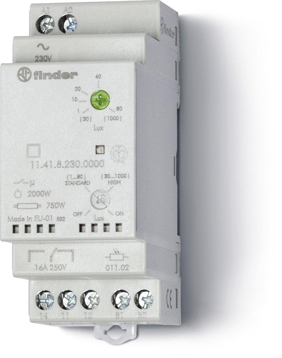 Dämmerungsschalter für Reiheneinbau 35mm 1-polig 16A inkl. AP Lichtsensor 011.02