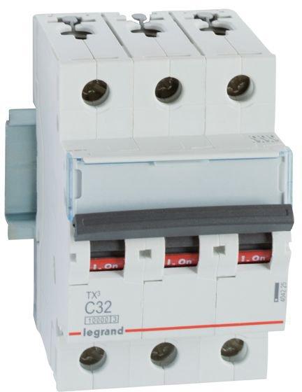 LS-Schalter TX3 C-Charakteristik 32A 3P 10kA 400VAC 3TE