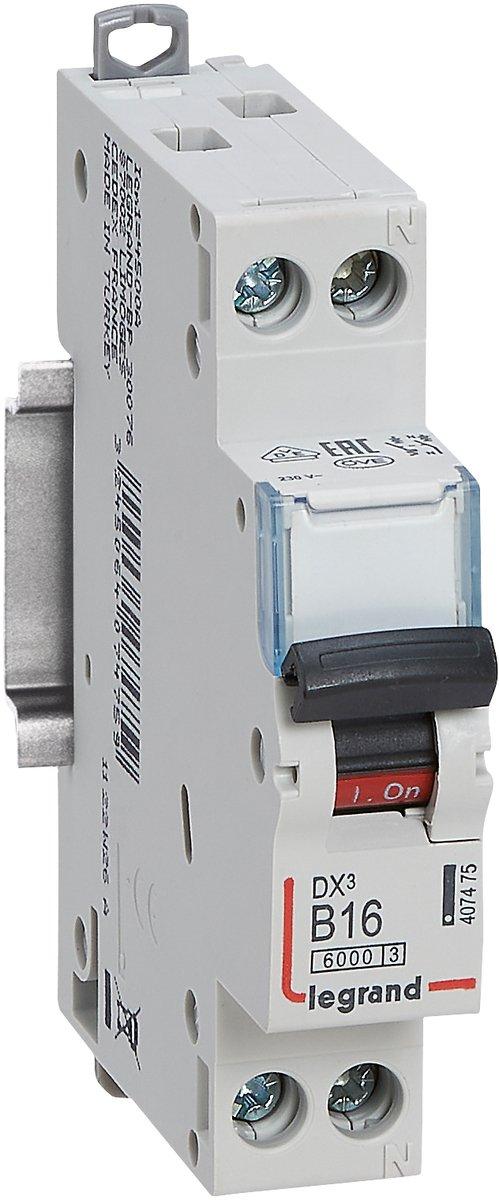 LS-Schalter DX3 B-Charakteristik 16A  1P+N 6kA 230VAC 1TE