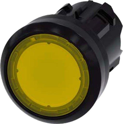 LeuchtDrucktaster 22mm rund KST gelb Druckknopf flach tastend