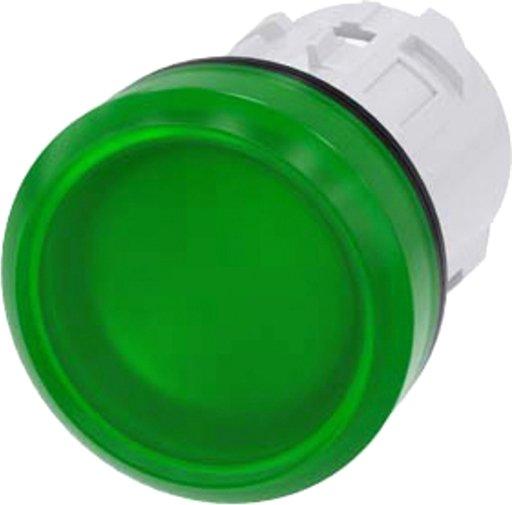 Leuchtmelder 22mm rund KST grün Linse Glatt