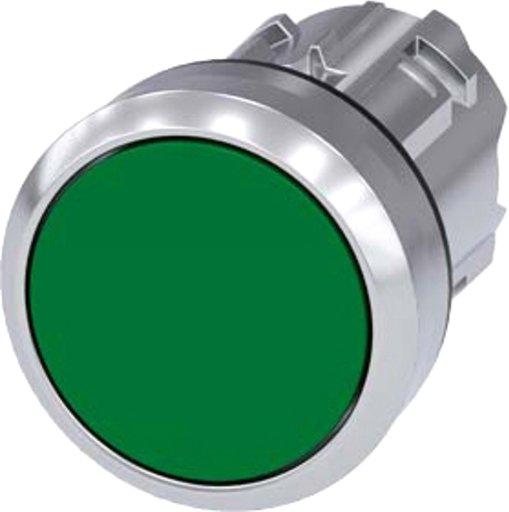Drucktaster 22mm rund MET Hochglanz grün Druckknopf flach tastend