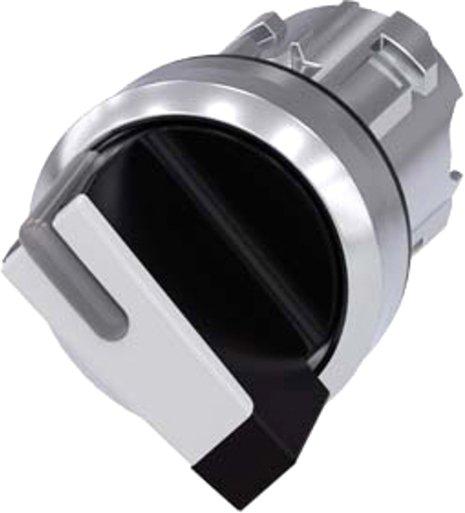 Knebelschalter beleuchtbar 22mm rund MET sw/ws Knebel kurz 2 Schaltst.