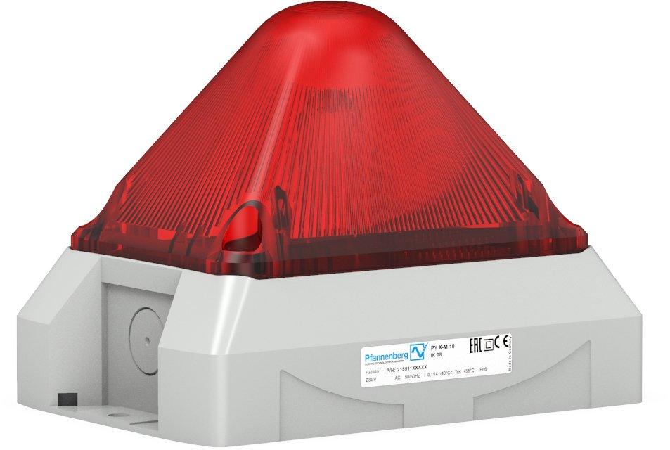 PYRA Blitzleuchte ROT 230 V AC Gehäuse grau