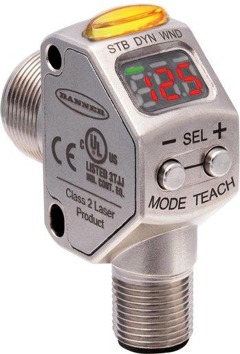 Laser-Kontrastsensor bis 300 mm NPN + PNP M12 steckbar IP67 Metall