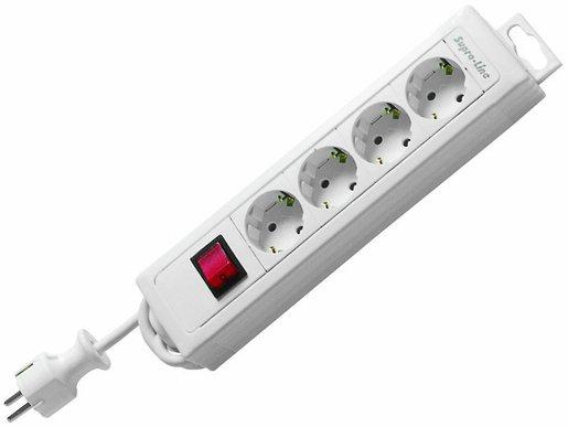 Tischverteiler Supraline 4-fach mit Schalter 1,9 m weiß