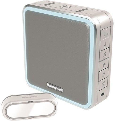 Funk Gong mit Reichweitenverstärker Lichtring Klingeltaster Silber/Grau