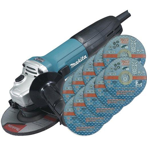 Makita Winkelschleifer GA5030R+10Stk.Haupa Trennscheiben 115x1x0,22
