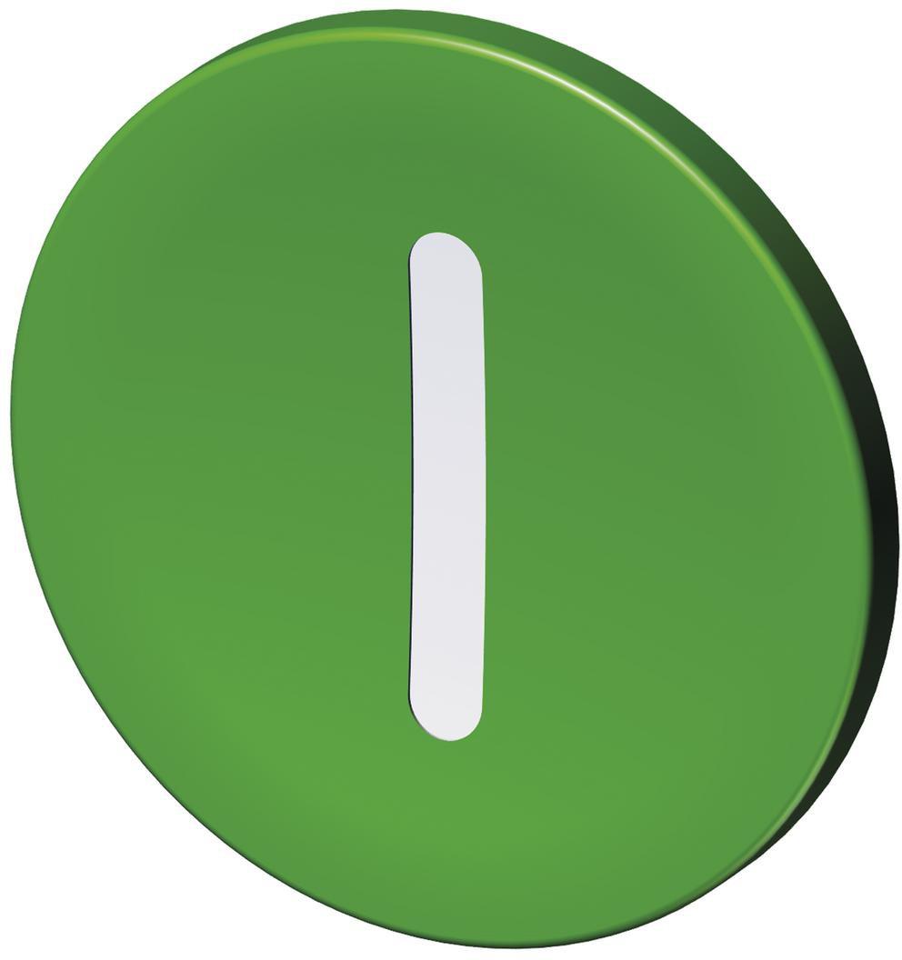 Bezeichnungsschild für Drucktaster und Wahlschalter grün