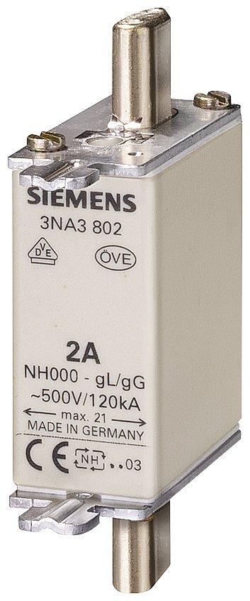 NH-Sicherungseinsatz gG mit Stirnkennmelder Gr.000 10A AC500V/DC250V