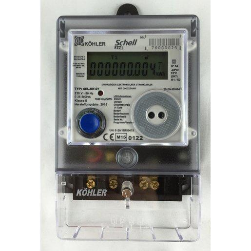 Schell Wechselstromzähler 5(90)A MID geeicht Zählerkreuz LC-Display