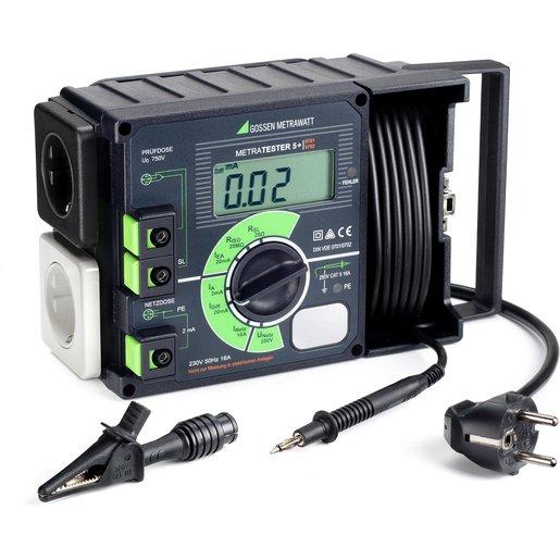 Gerätetester mit Differenzstrommessung inkl. Zubehör - LCD-Anzeige