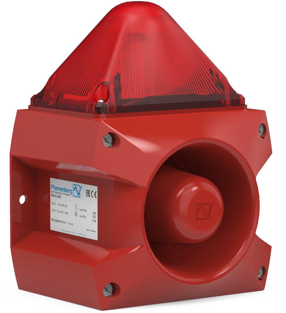 Blitzschallgeber PATROL-Serie 105 dB(A) - Gehäuse ROT / Haube ROT