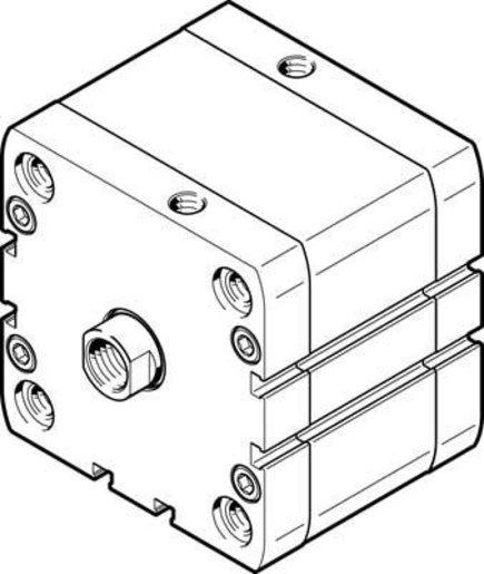 ADN Kompaktzyl. Kolben-dm 80 mm / Hub 60 mm / P - Dämpfung