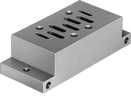 Einzelanschlussplatte Lochbild Steuerhilfsluft G1/8 - Pneumatik G1/4