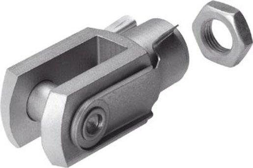 Gabelkopf M16x1,25 mit Sechskantmutter für schwenkbare Zylindermontage