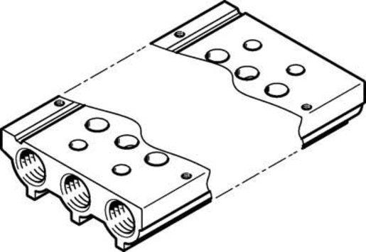 Anschlussleiste für VUVG Rastermaß: 10,5 mm für 3 Pneumatikventile