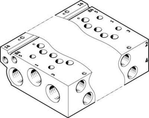 Anschlussleiste für VUVG Rastermaß: 16 mm für 10 Pneumatikventile