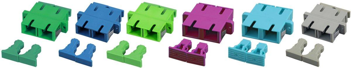 Kunststoff Kupplungen SC Duplex SM blau Keramikhülse,