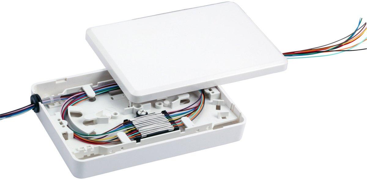 Micro-Spleißbox mit Telekom- Spleißkassette für 12 Spleisse