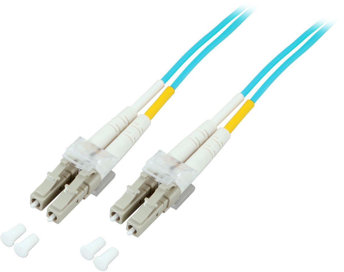 LWL Patchkabel Duplex Jumper LC / LC 50 / 125µ 0,5 m OM3 LSZH aqua