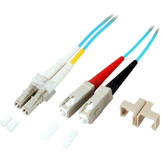 LWL Patchkabel Duplex Jumper LC / SC 50 / 125µ 1.5 m OM3 LSZH aqua