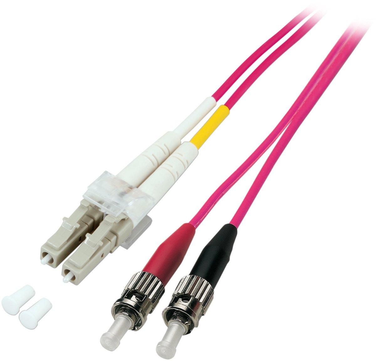 LWL Patchkabel Duplex Jumper LC / ST 50 / 125µ 7,5 m OM4 LSZH violett