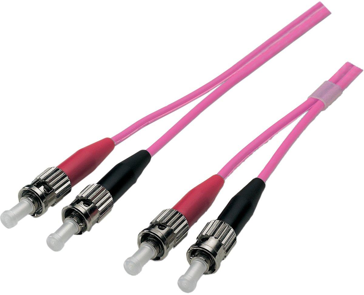 LWL Patchkabel Duplex Jumper ST / ST 50 / 125µ 7,5 m OM4 LSZH violett