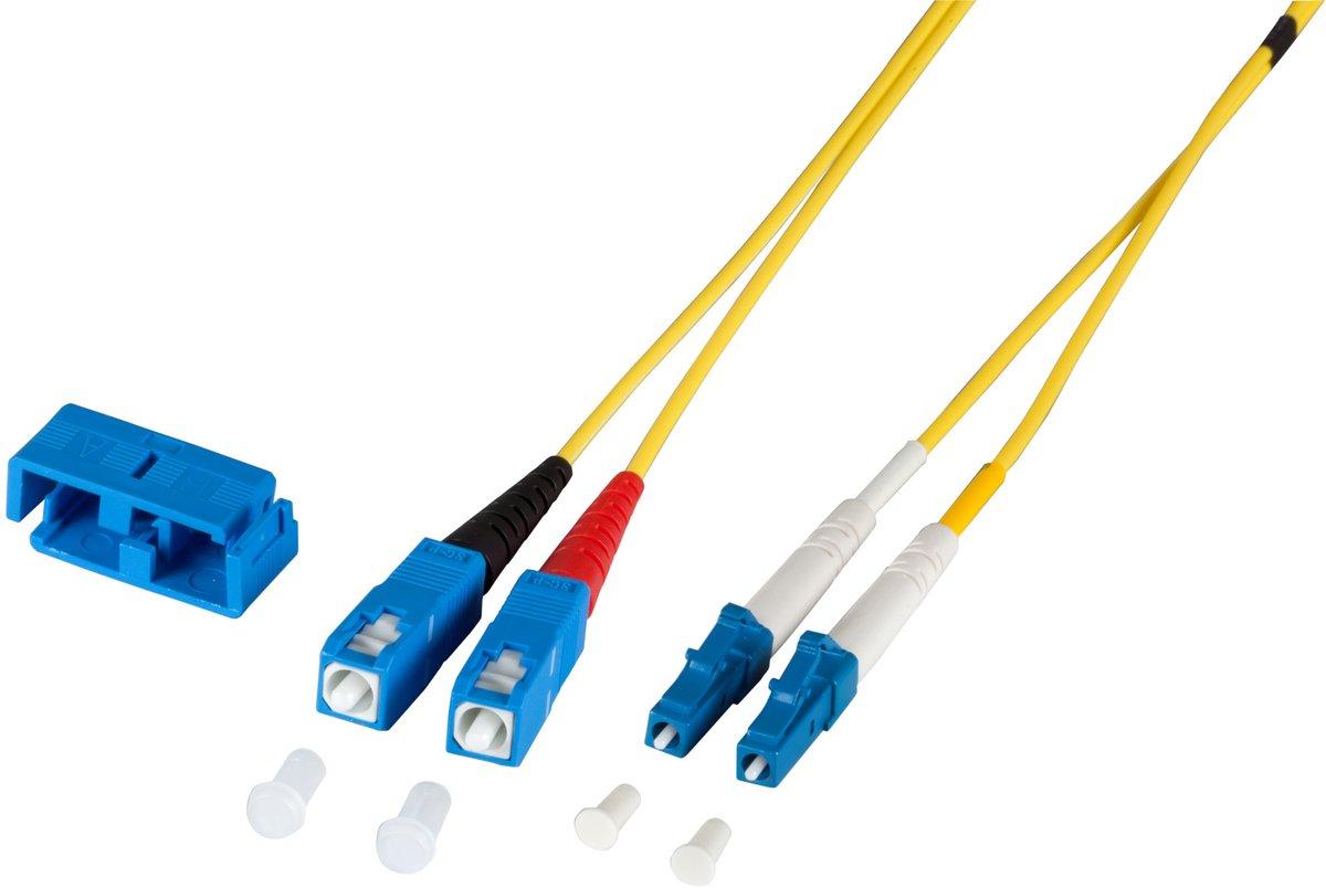 LWL Patchkabel Duplex Jumper LC / SC 9 / 125µ 2 m OS2 LSZH gelb