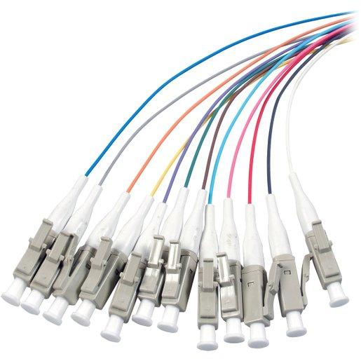 Faserpigtail LC 9 / 125µ OS2 12-farbiger Satz 2m
