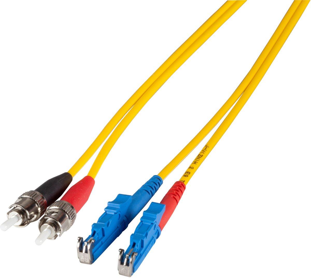 LWL Patchkabel Duplex Jumper E2000/ST 9/125µ 7,5 m OS2 LSZH gelb