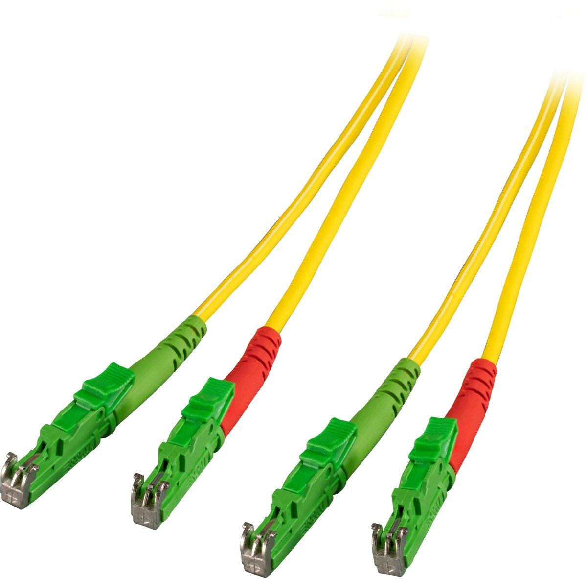 LWL Patchkabel Duplex Jumper E2000 / E2000 APC8° 9 / 125µ 7,5m OS2 LSZH gelb