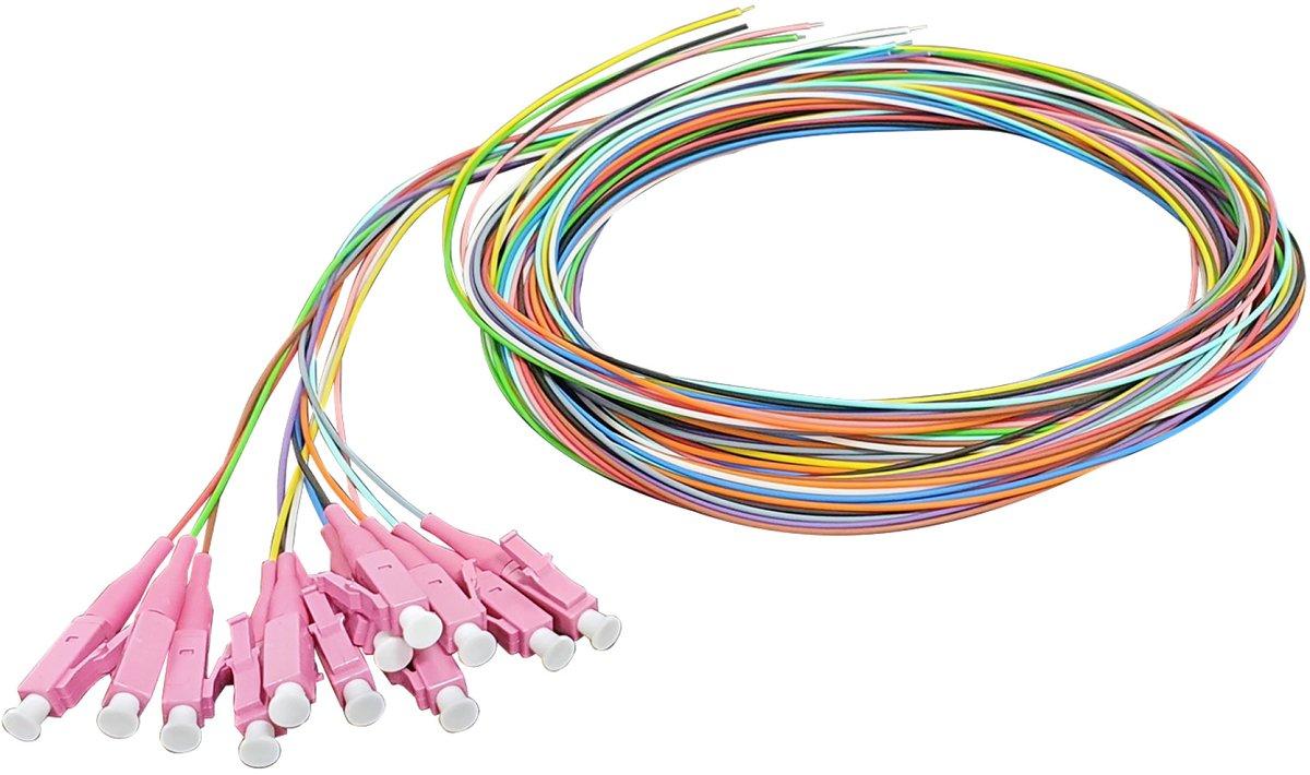 Faserpigtail LC 50 / 125µ OM4 12-farbiger Satz 2m