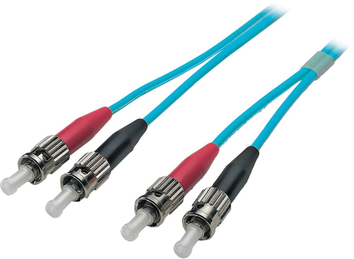 LWL Patchkabel Duplex Jumper ST / ST 50 / 125µ 7,5 m OM3 LSZH aqua
