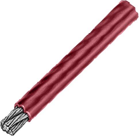 Stahlseil 4mm mit rotem Kunststoffmantel 4mm (Länge 50m)