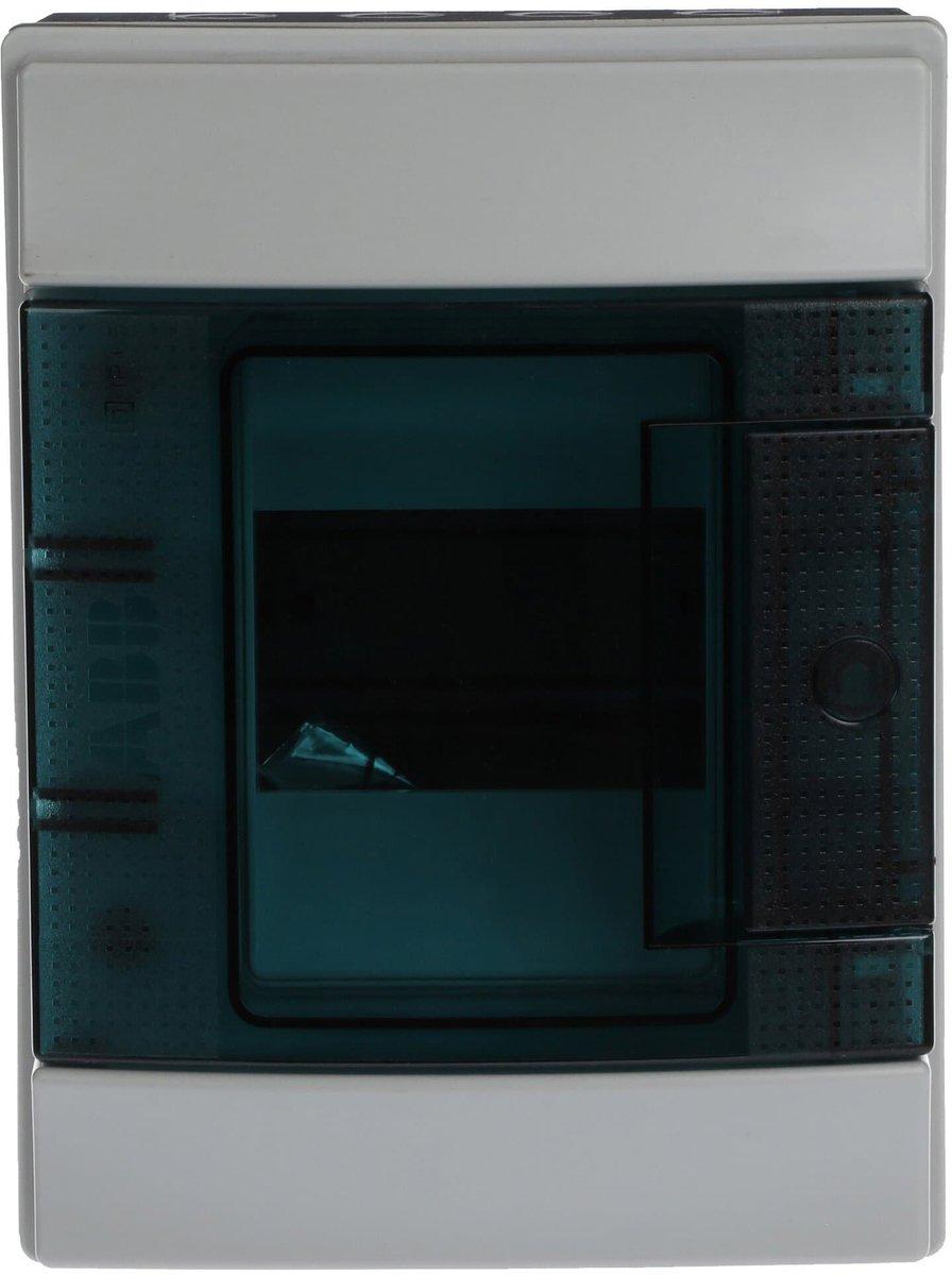 Aufputzverteiler 1-reihig 4 PLE transp. Tür (180° R/L) Petrol-Blau