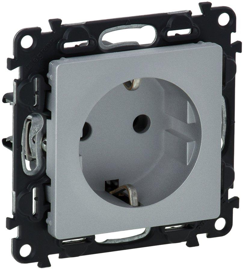 Schuko Steckdose Valena Life Aluminium