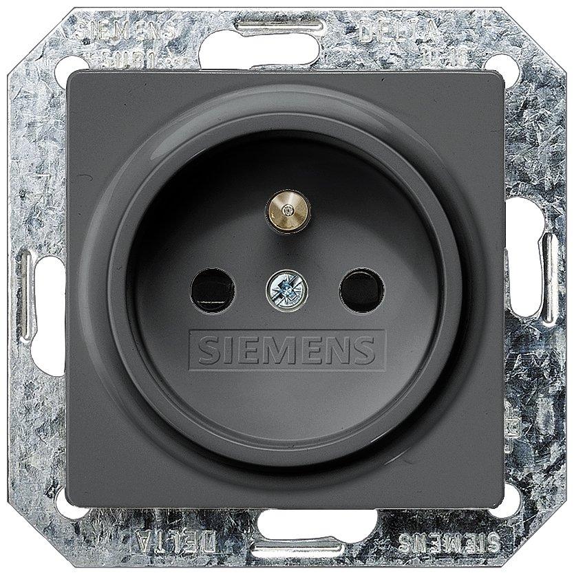 Steckdose 10/16A 250V Mittenschutzkontakt i-System carbon-metallic