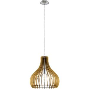 Hängeleuchte TINDORI 1x60W E27 Ø380 Ahorn/nickel-matt