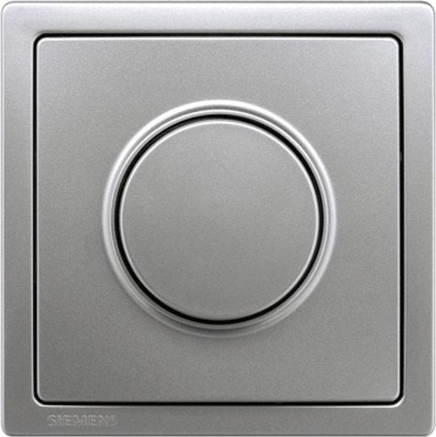 DELTA style platin-metallic Abdeckplatte Dimmer mit Drehknopf 68x68mm