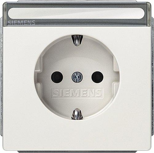 DELTA style platin-metallic SCHUKO-Steckdose 10/16A 250V Beschr.feld